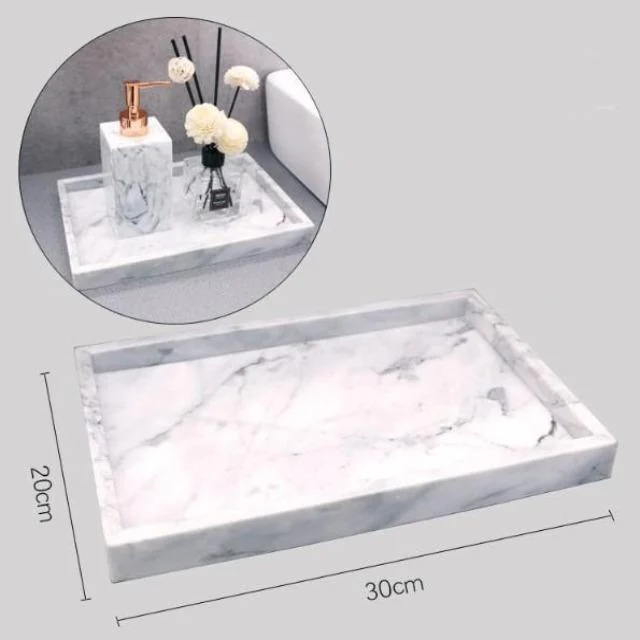 Gamela-MarbleTextureBathroomStorageTray-Homeko8 Gamela - Marble Texture Bathroom Storage Tray - Homeko