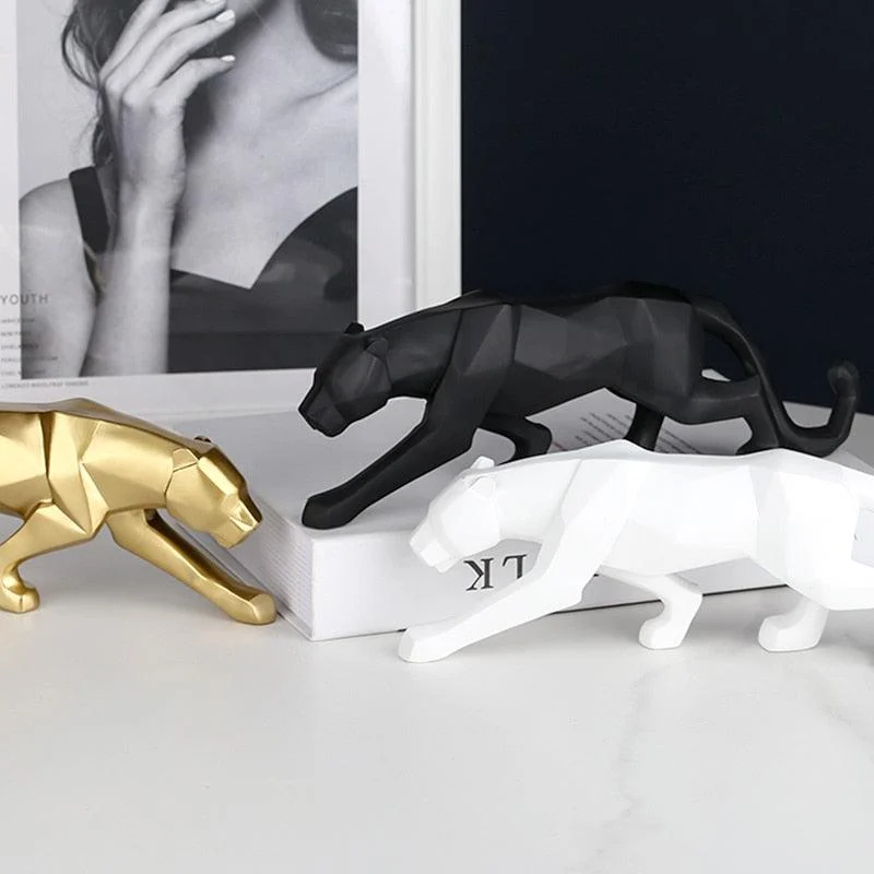 GeometricBlackPantherSculpture-Homeko3 Geometric Black Panther Sculpture - Homeko