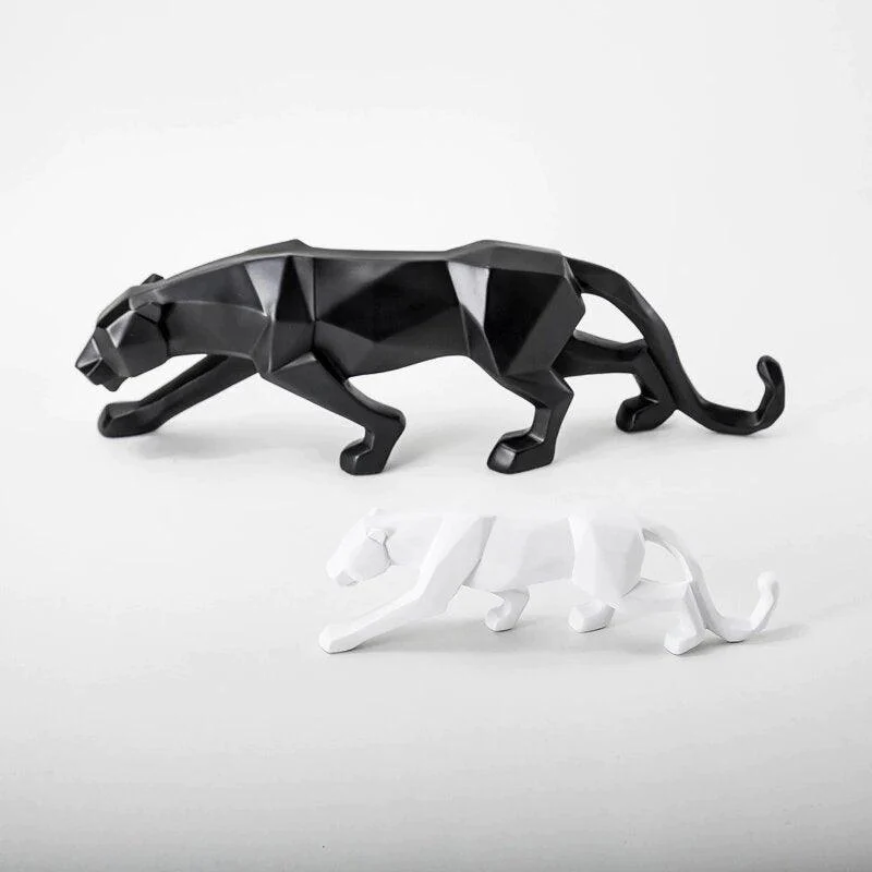 GeometricBlackPantherSculpture-Homeko4 Geometric Black Panther Sculpture - Homeko