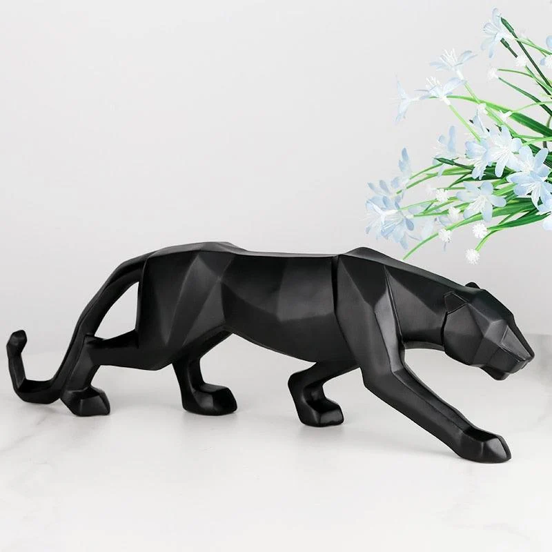 GeometricBlackPantherSculpture-Homeko5 Geometric Black Panther Sculpture - Homeko
