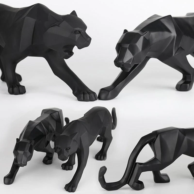 GeometricBlackPantherSculpture-Homeko6 Geometric Black Panther Sculpture - Homeko