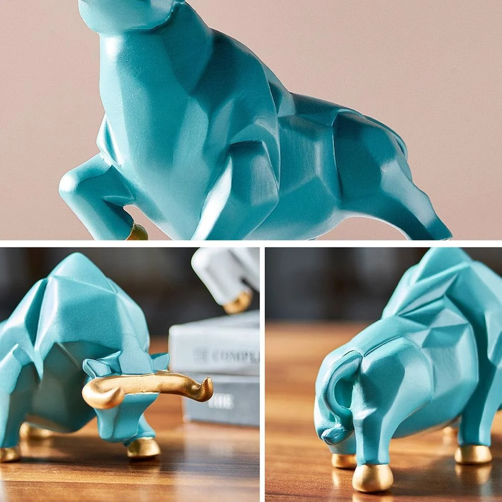 GeometricBullFigurines-Homeko8 Geometric Bull Figurines - Homeko