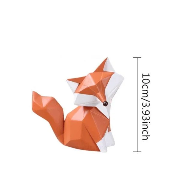GeometricOrangeFoxFigurine-Homeko1 Geometric Orange Fox Figurine - Homeko