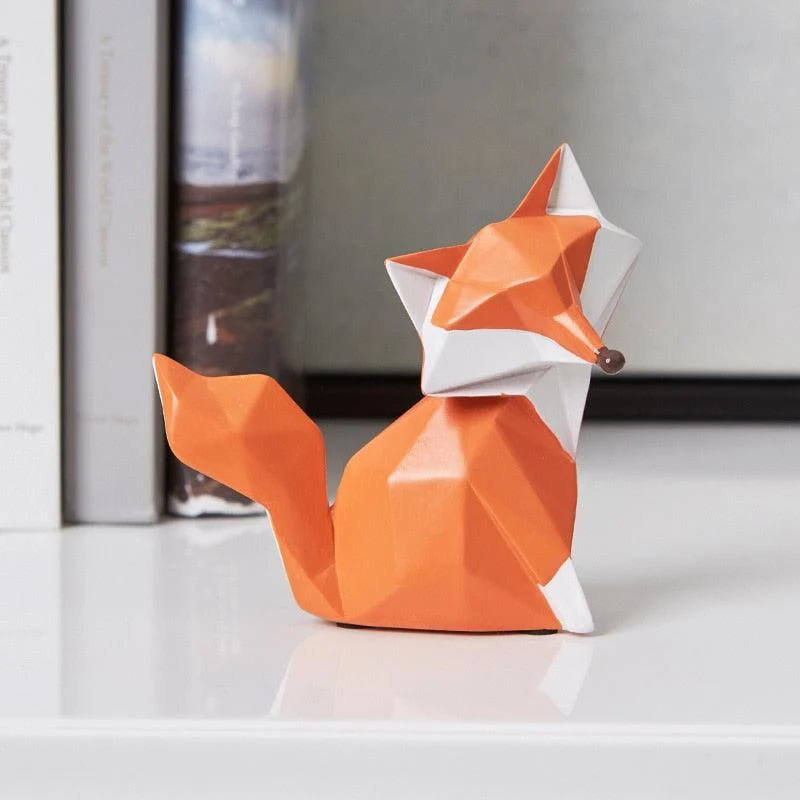 GeometricOrangeFoxFigurine-Homeko7 Geometric Orange Fox Figurine - Homeko