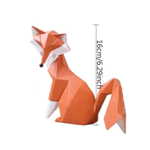 GeometricOrangeFoxFigurine-Homeko8 Geometric Orange Fox Figurine - Homeko