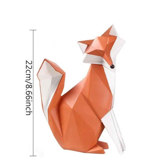 GeometricOrangeFoxFigurine-Homeko9 Geometric Orange Fox Figurine - Homeko