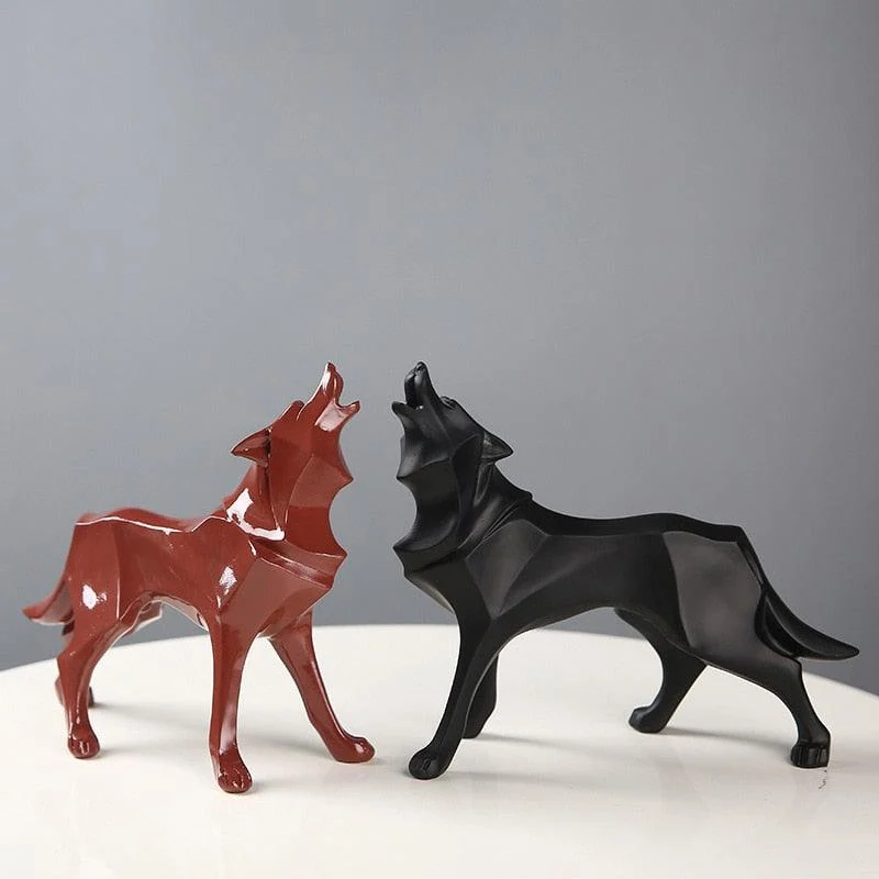 GeometricWolfFigurines-Homeko4 Geometric Wolf Figurines - Homeko