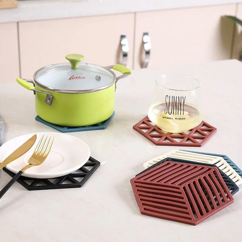 Geometric Silicone Pan Trivets (5pc) -