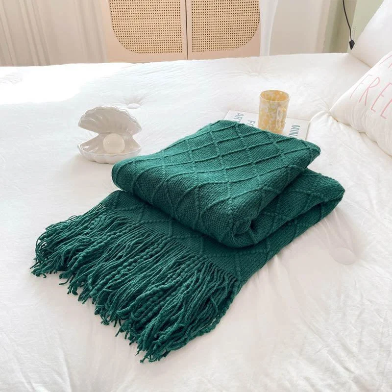 Geometry Cozy Tassel Blanket -  - #tag1#