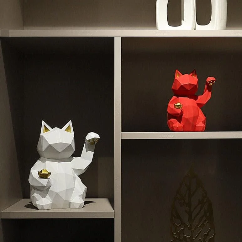 Geometry_Japenese_Lucky_Cat_Statue_-_-4194350 Geometry Japenese Lucky Cat Statue -