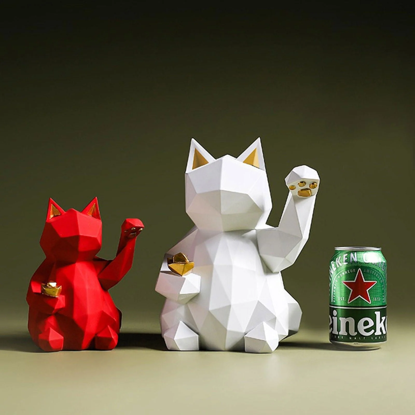 Geometry_Japenese_Lucky_Cat_Statue_-_-4194354 Geometry Japenese Lucky Cat Statue -