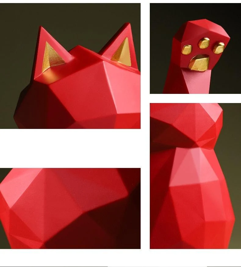 Geometry_Japenese_Lucky_Cat_Statue_-_-4194358 Geometry Japenese Lucky Cat Statue -