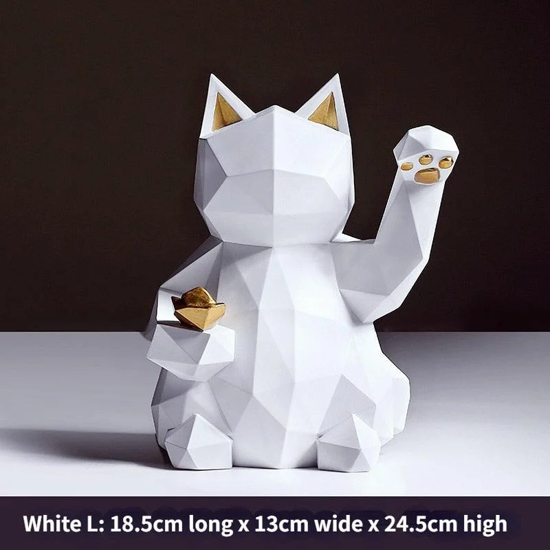 Geometry_Japenese_Lucky_Cat_Statue_-_-4194366 Geometry Japenese Lucky Cat Statue -