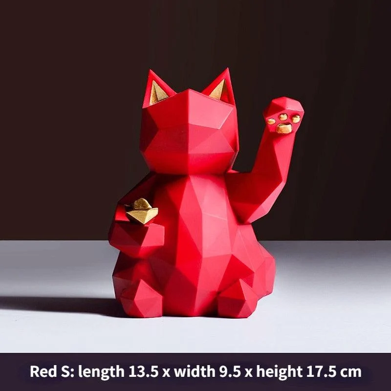 Geometry_Japenese_Lucky_Cat_Statue_-_-4194370 Geometry Japenese Lucky Cat Statue -