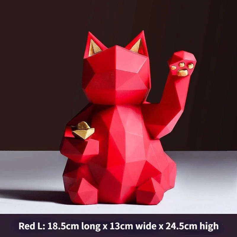 Geometry_Japenese_Lucky_Cat_Statue_-_-4194374 Geometry Japenese Lucky Cat Statue -