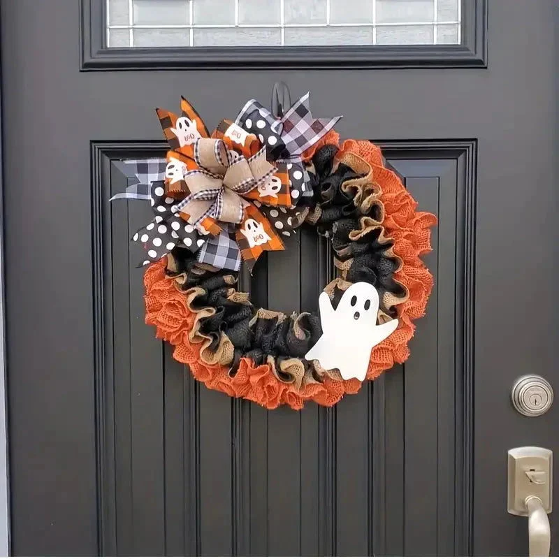 Ghost_Halloween_Wreath_Front_Door_Decor_-_-_tag1_-4236621 Ghost Halloween Wreath Front Door Décor - - #tag1#