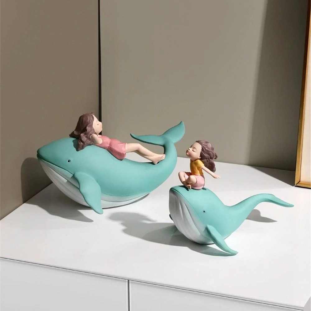 GirlonWhaleFigurine-Homeko3 Girl on Whale Figurine - Homeko