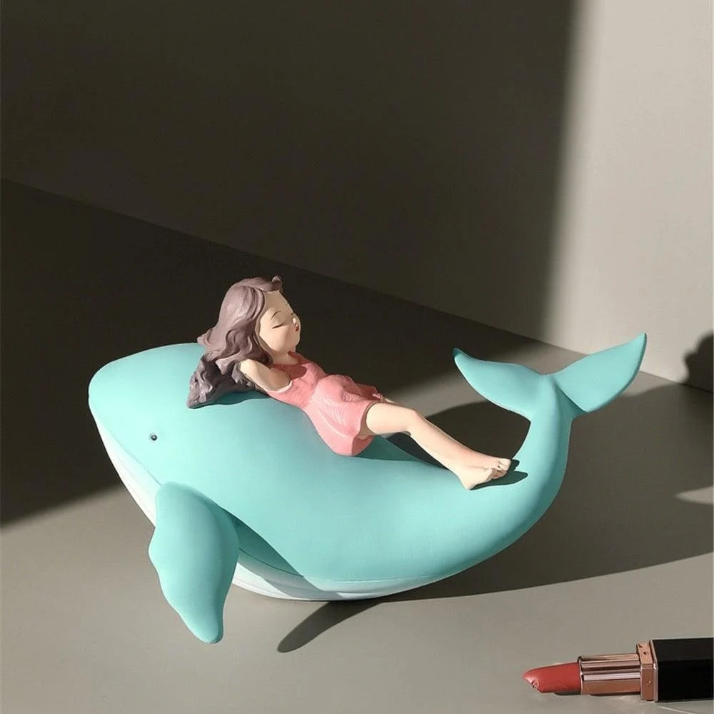 GirlonWhaleFigurine-Homeko5 Girl on Whale Figurine - Homeko
