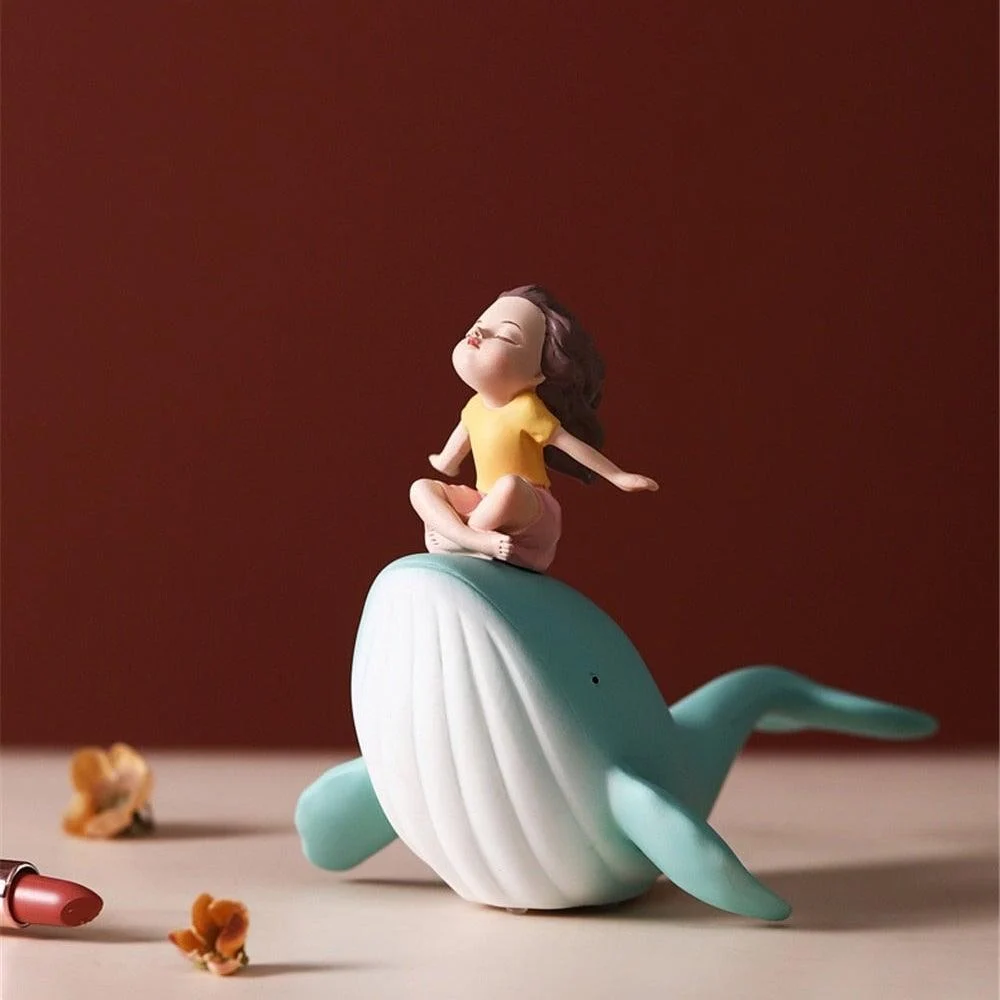 GirlonWhaleFigurine-Homeko6 Girl on Whale Figurine - Homeko