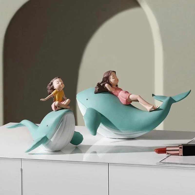 GirlonWhaleFigurine-Homeko7 Girl on Whale Figurine - Homeko