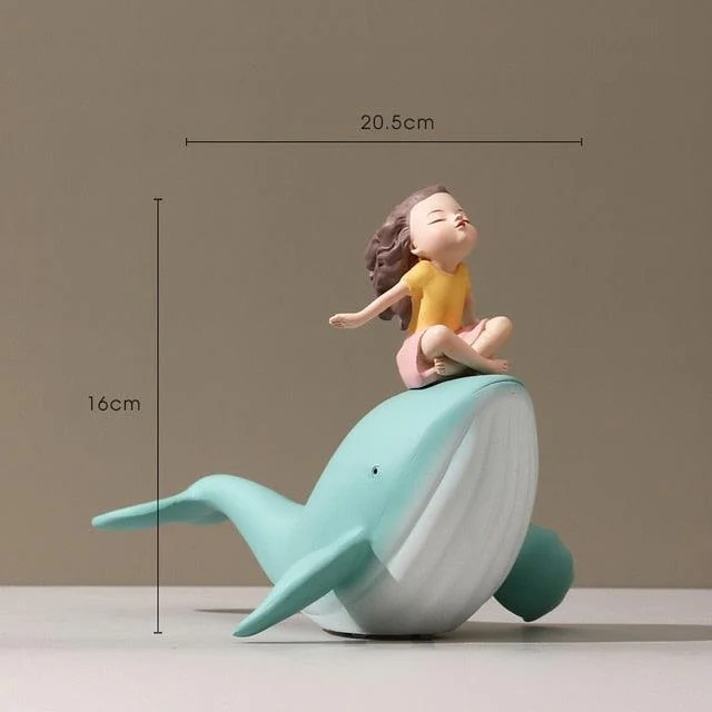 GirlonWhaleFigurine-Homeko8 Girl on Whale Figurine - Homeko