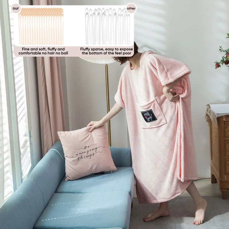 Girly_soft_cotton_fleece_pullover_bathrobe_-_-_tag1_-4237628 Girly soft cotton fleece pullover bathrobe - - #tag1#