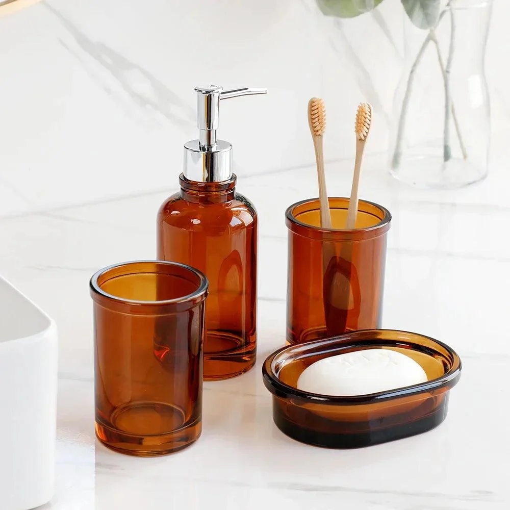 Glass Apothecary 4-Piece Bathroom Set -