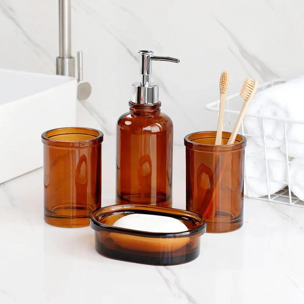 Glass Apothecary 4-Piece Bathroom Set -