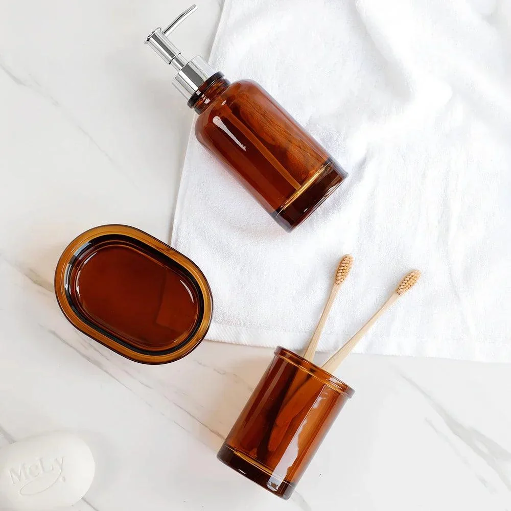Glass Apothecary 4-Piece Bathroom Set -