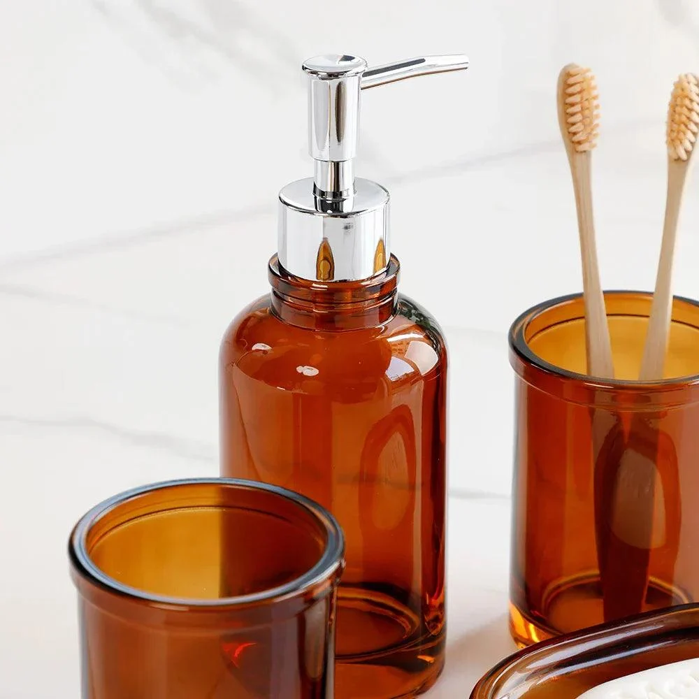 Glass Apothecary 4-Piece Bathroom Set -
