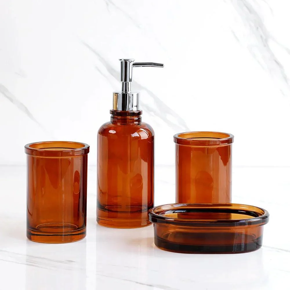 Glass Apothecary 4-Piece Bathroom Set -