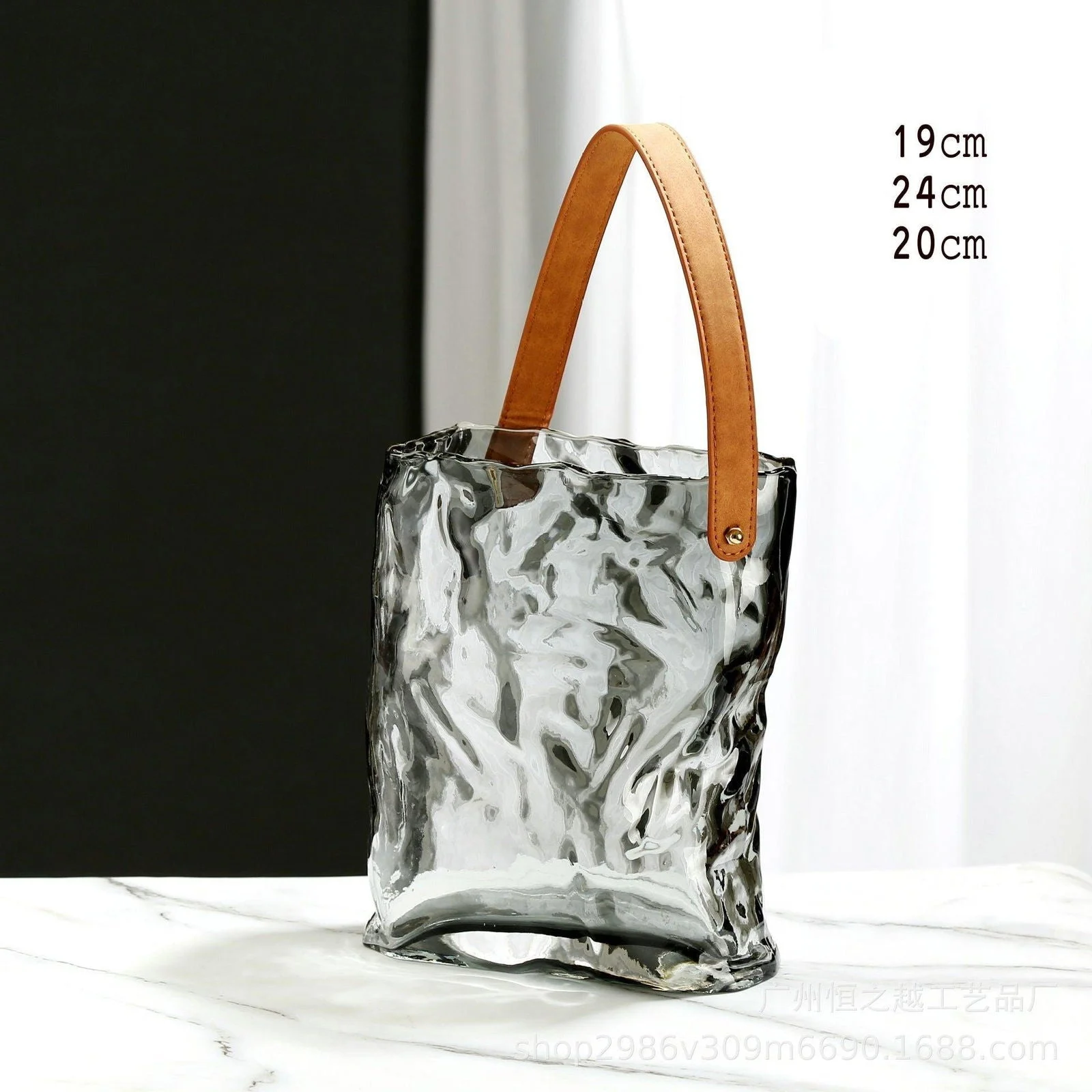 Glass_Hand_Bag_Vase_-_-4195210 Glass Hand Bag Vase -