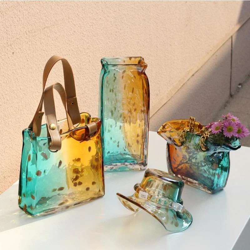 Glass_Hand_Bag_Vase_-_-4195219 Glass Hand Bag Vase -