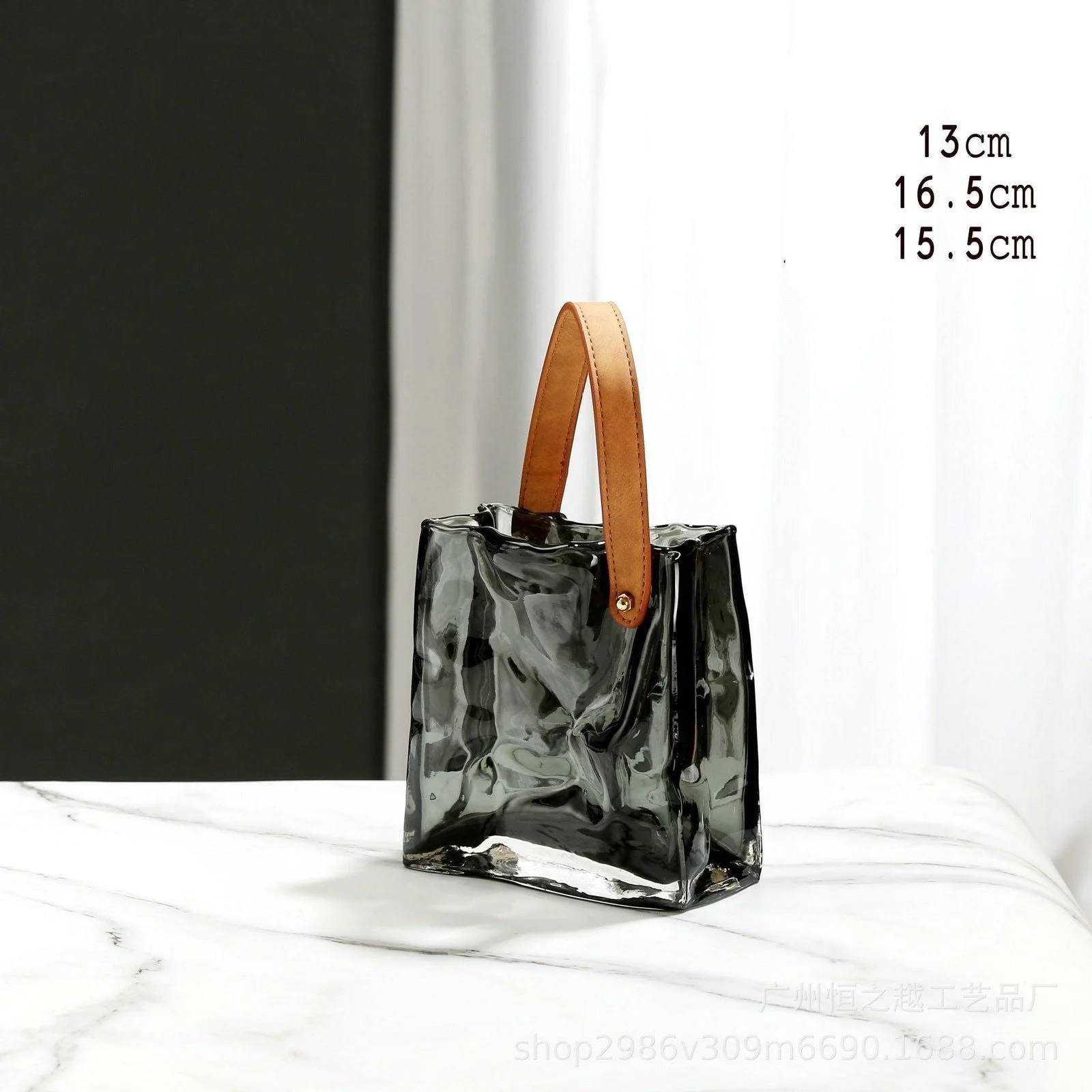 Glass_Hand_Bag_Vase_-_-4195246 Glass Hand Bag Vase -