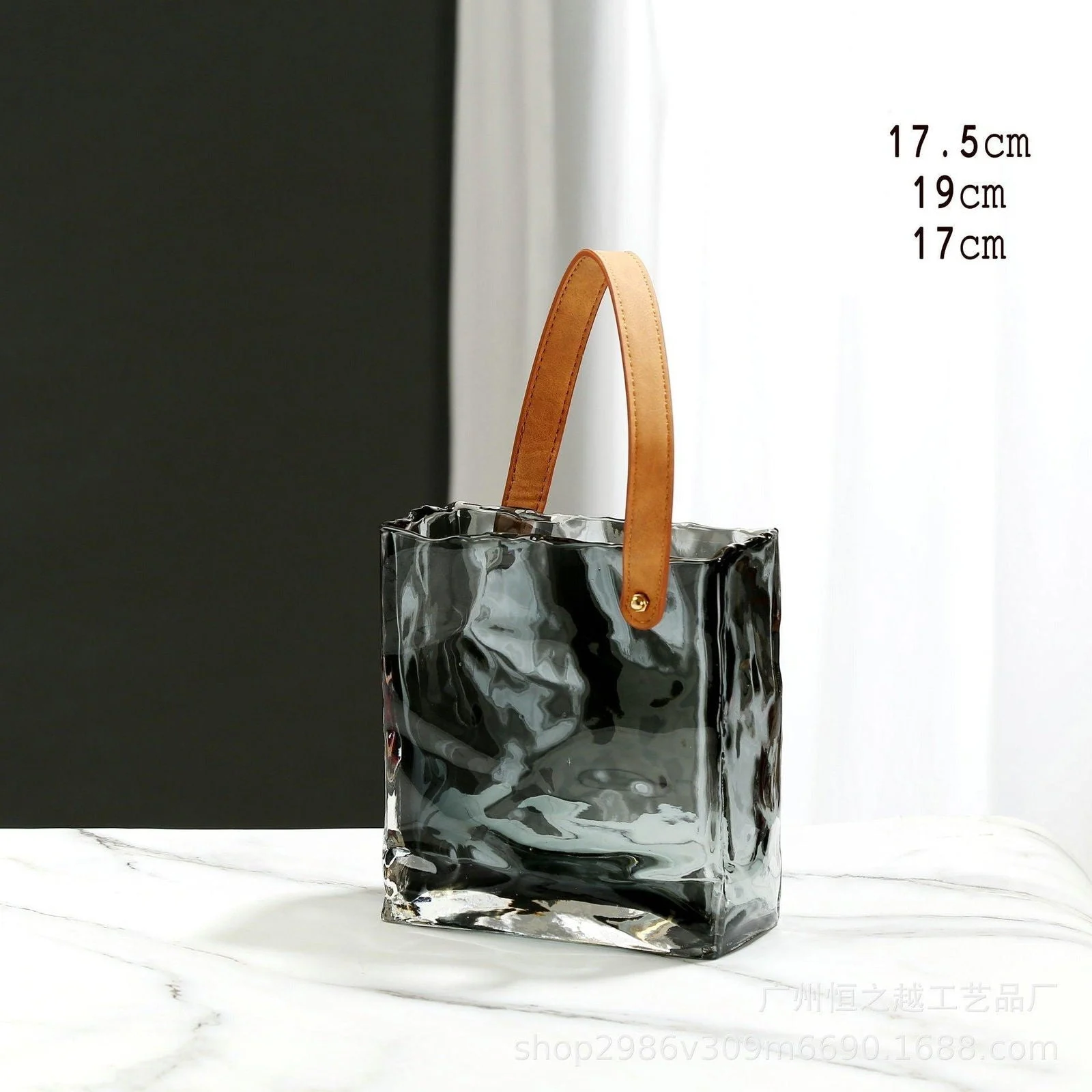 Glass_Hand_Bag_Vase_-_-4195250 Glass Hand Bag Vase -