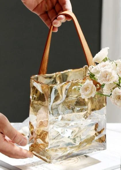 Glass_Hand_Bag_Vase_-_-4195253 Glass Hand Bag Vase -