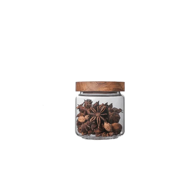 Glass Jars with Wooden Lids -