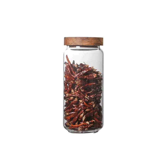 Glass Jars with Wooden Lids -