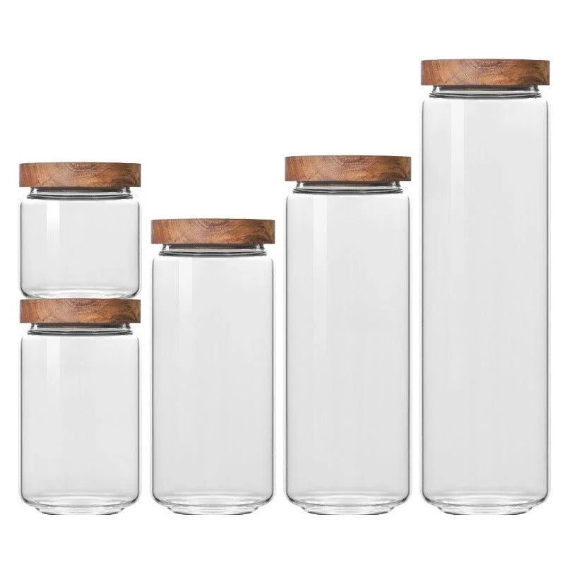 Glass Jars with Wooden Lids -
