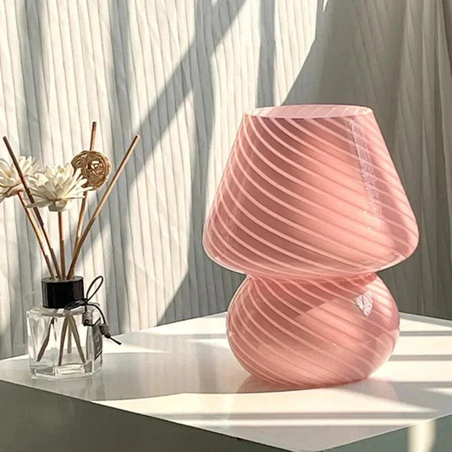 Glass_Striped_Mushroom_Table_Lamp_-_-4195555 Glass Striped Mushroom Table Lamp -