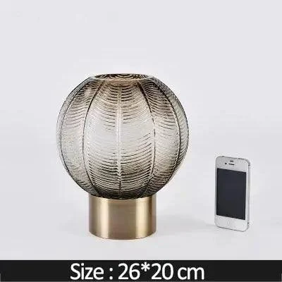 Glass_Vase_with_Metal_Base_-_-4195706 Glass Vase with Metal Base -
