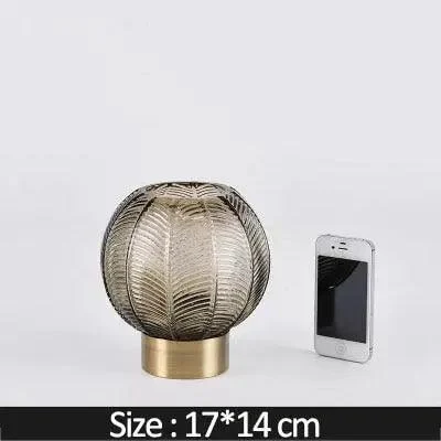 Glass_Vase_with_Metal_Base_-_-4195710 Glass Vase with Metal Base -