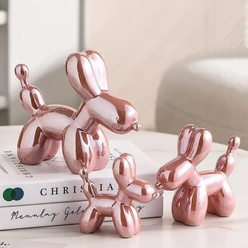Gold-Plated Ceramic Balloon Dog: Modern Art -