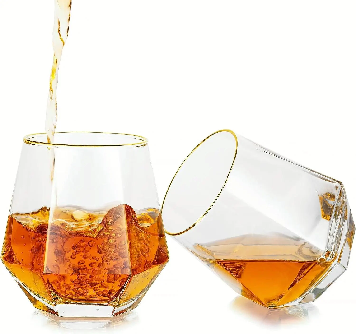 Gold-RimmedDiamond-ShapedGlassSet-Homeko4 Gold-Rimmed Diamond-Shaped Glass Set - Homeko