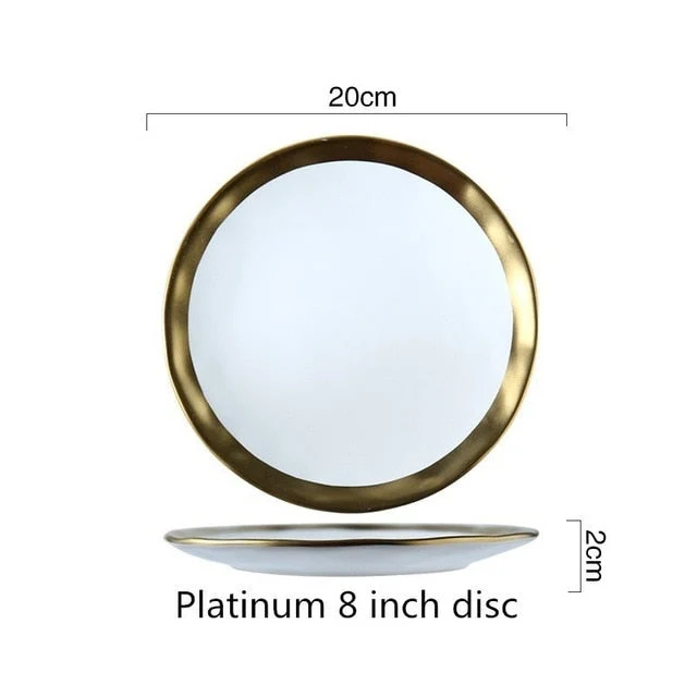 Gold Plate Ceramic Tableware Originality Solid Color Dish Bowl Breakfast Dish Household Plate Ceramic Bowl.jpg 640x640 924aeee6 2e5c 4b82 A81f Aa9c8810fd24