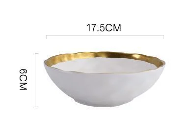 GoldInlayCeramicSoupBowl-Homeko5 Gold Inlay Ceramic Soup Bowl - Homeko