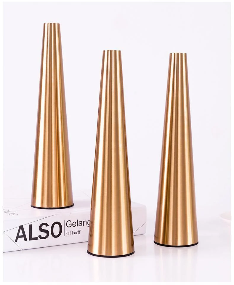 Gold_Metal_Cone_Vase_-_-4196454 Gold Metal Cone Vase -