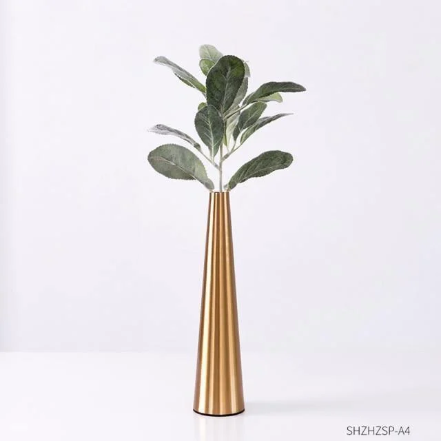 Gold_Metal_Cone_Vase_-_-4196459 Gold Metal Cone Vase -