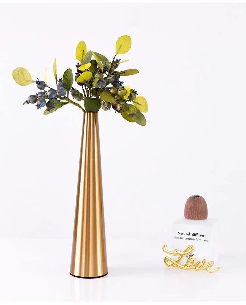 Gold_Metal_Cone_Vase_-_-4196468 Gold Metal Cone Vase -