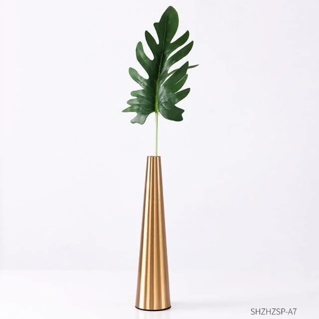 Gold_Metal_Cone_Vase_-_-4196471 Gold Metal Cone Vase -